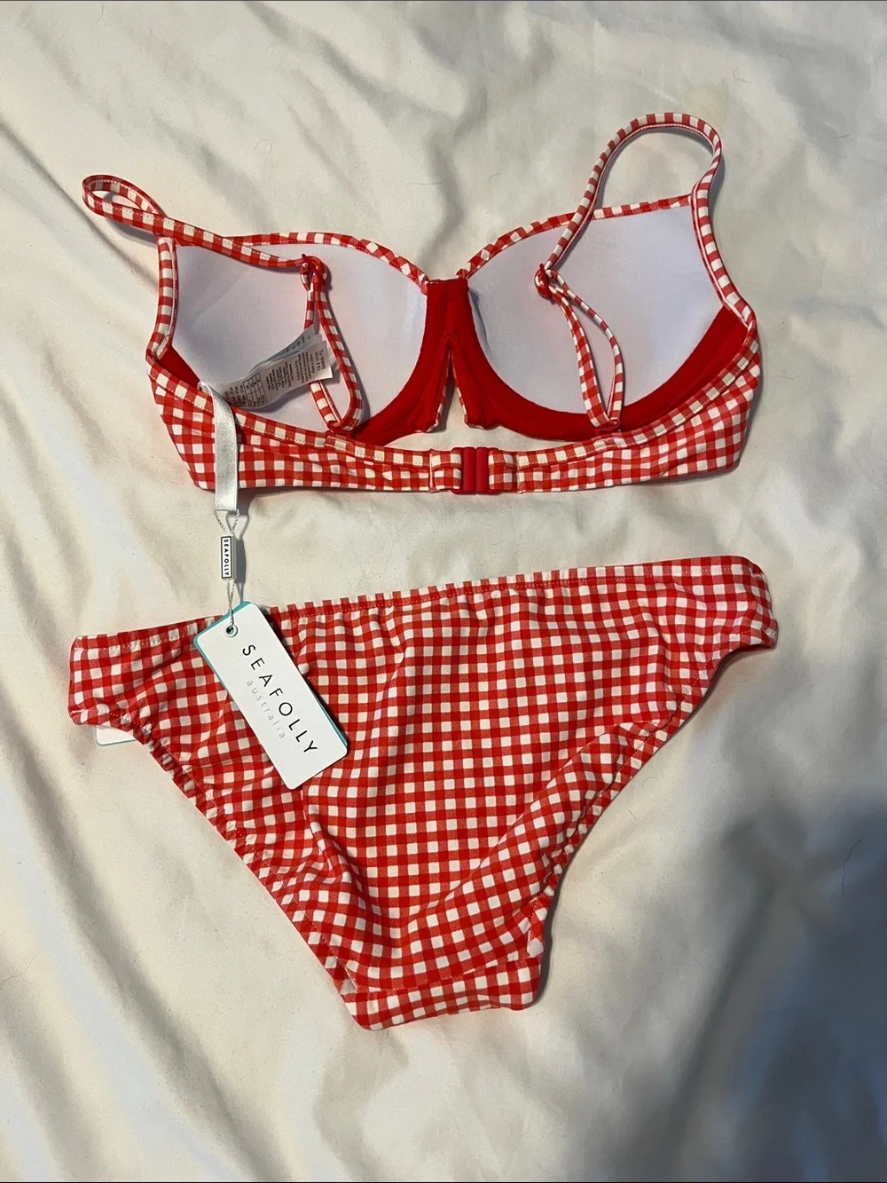 Seafolly Girls Red Gingham Bikini Set